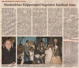 Bericht Garmisch-Partenkirchner Tagblatt - Werdenfelser Krippenspiel begeistert Kardinal Marx